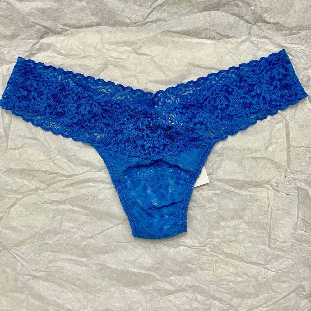 Hanky Panky Signature Lace Thong Blue Low Rise Stretch Comfortable Everyday